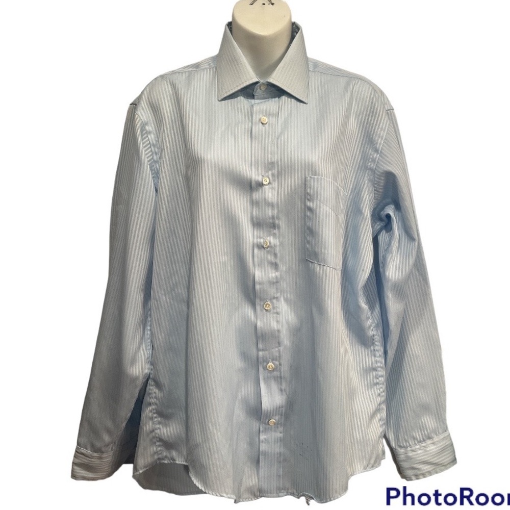 Park Lane shirt in light Blue with hint of stripes. Size 16 neck